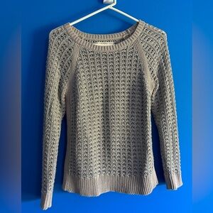 Loft Silver Metallic Open Work Sweater